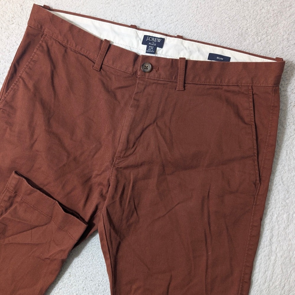 J.Crew Pants Mens‎ 33/32 Brown Maroon Flex Slim Stretch Chino H3167